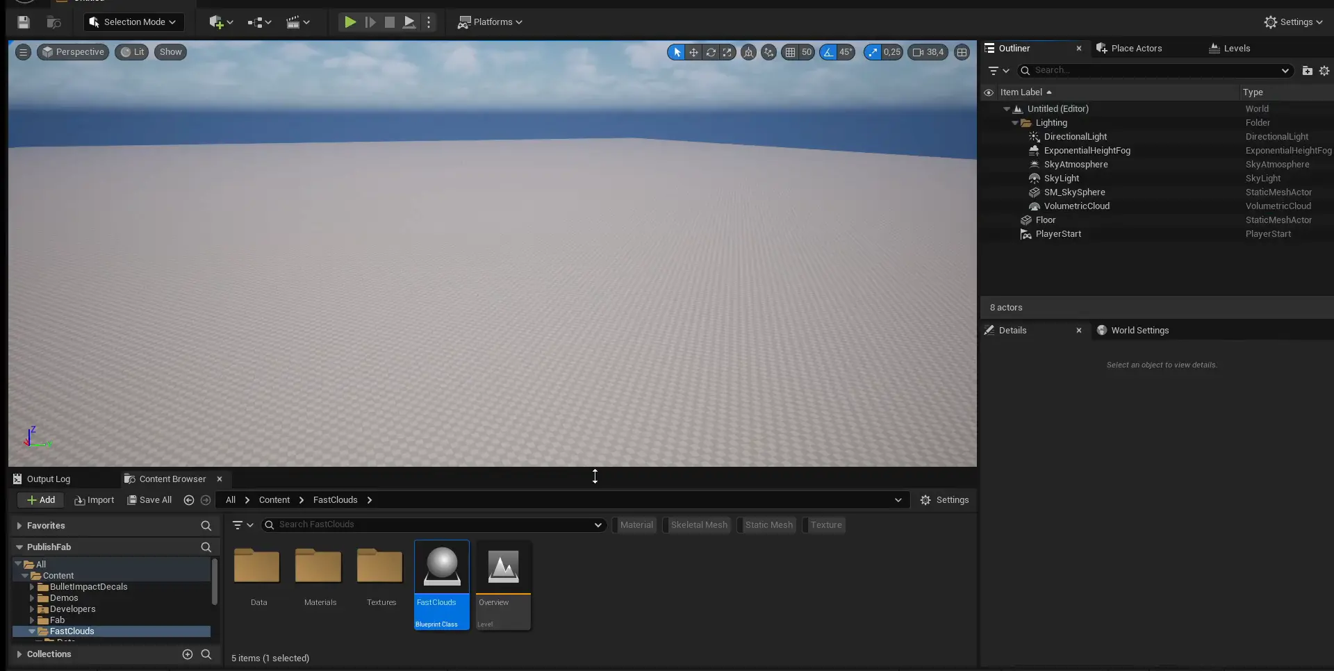 Place Fast Clouds in Level