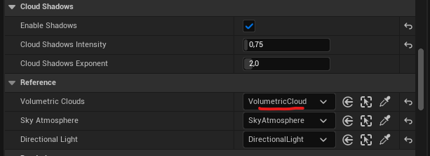 Connect Volumetric Clouds Actor