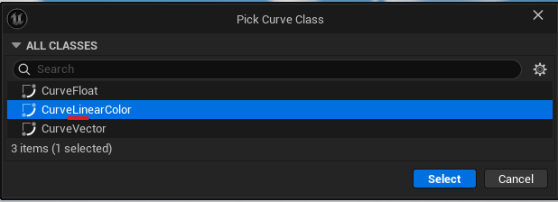 Select Linear curve