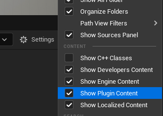 Show plugin folder