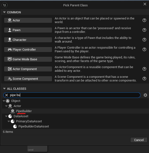 Select pipe builder class