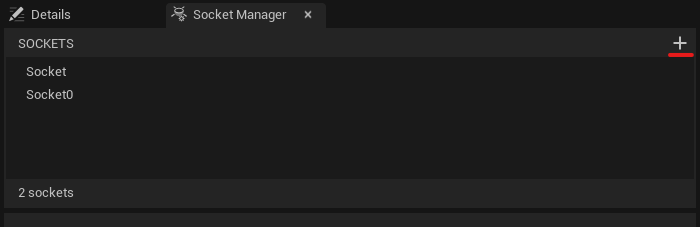 Interface for adding a new socket