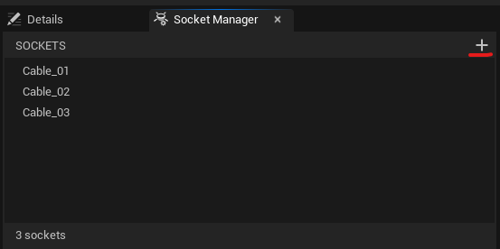 Interface for adding a new socket