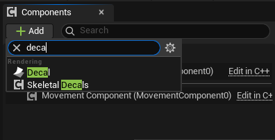 Add skeletal decals component