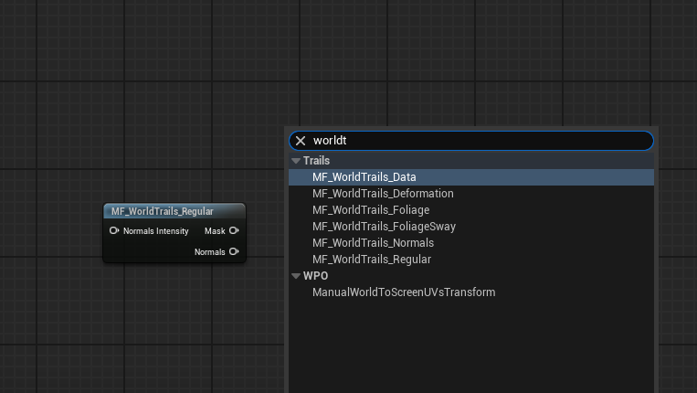 Find worldtrails function